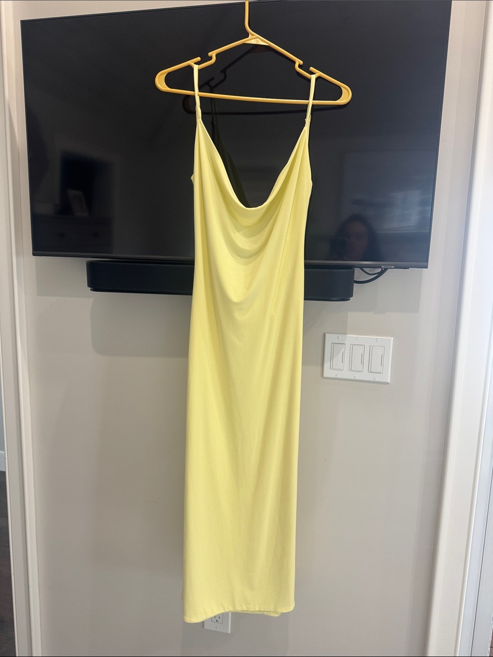 Club L London Lemon Cowl Neck Maxi Slip Dress